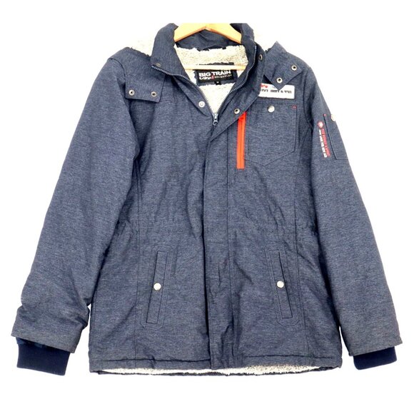 Y2K Vintage Big Train Osaka Mens Hooded Jacket M Winter Streetwear Winter - Picture 1 of 11